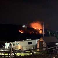 <p>A fire burns in the area of Notch Road in Rockaway Twp. Halloween Night.</p>