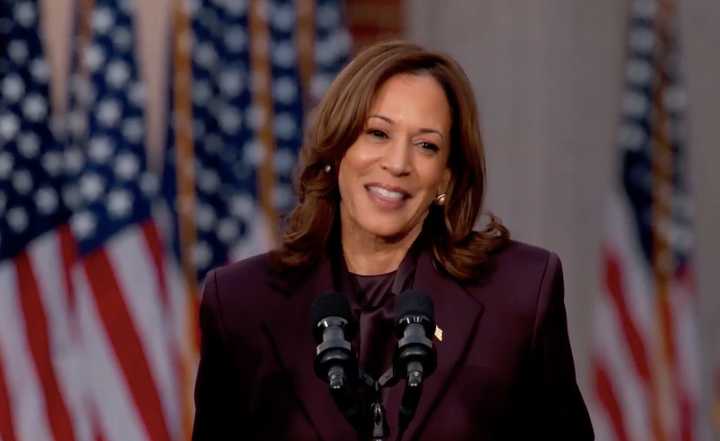 Kamala Harris addresses the nation Nov. 6.