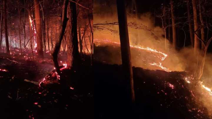 West Valley Brook Road brush fire.