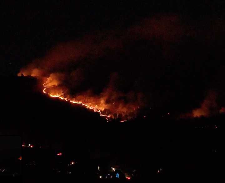 Drone footage of the wildfire at&nbsp;Sterling Forest State Park on Saturday, Nov. 9.