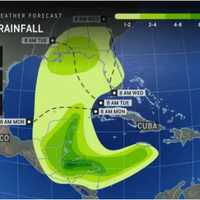 <p>Projected rainfall amounts from the storm.</p>