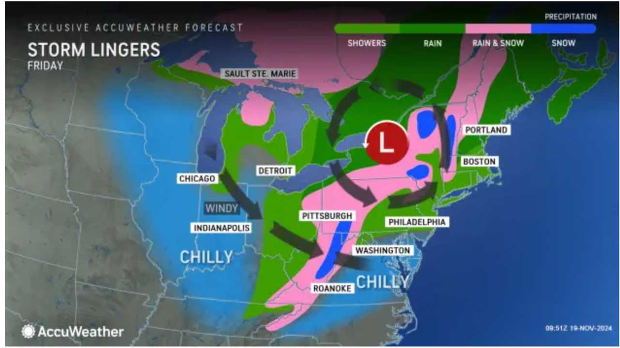 Here's Timing For Complex Storm Bringing Strong Wind Gusts, Rain, Sleet