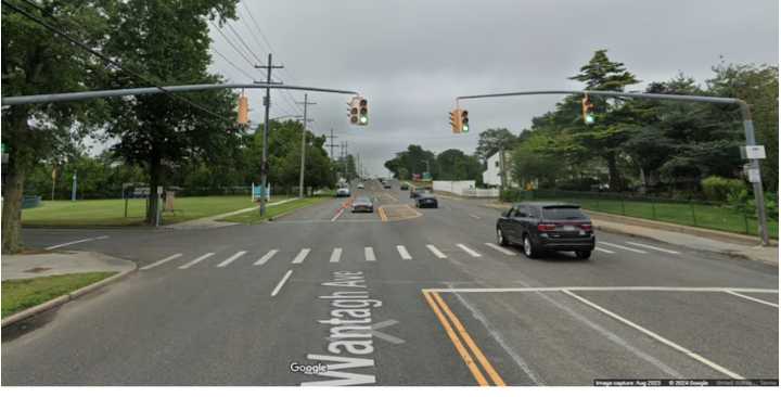 The intersection of Wantagh Avenue and Duck Pond Drive North in Wantagh.
  
