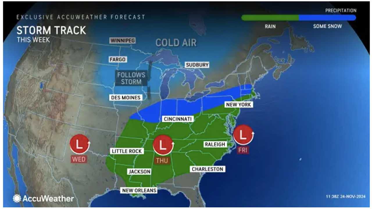 New Update Thanksgiving Storm Will Dampen Travel With Mix Of Rain