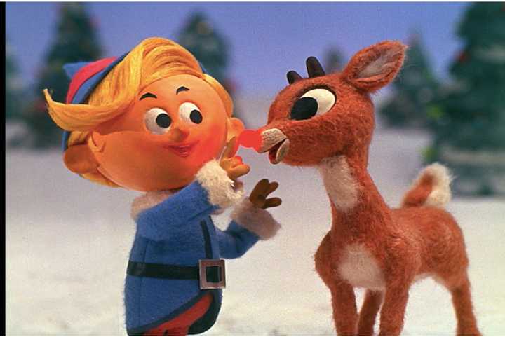 Hermey and Rudolph, during the "We're a Couple of Misfits" musical sequence in "Rudolph the Red-Nosed Reindeer.: