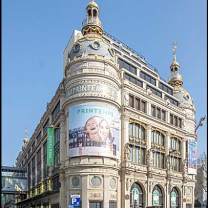 The flagship store Printemps Haussmann on Boulevard Haussmann in Paris.