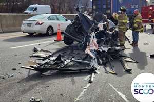 Car Of Speeding Driver Crushed By 2 Tractor-Trailers On I-87, Police Say (UPDATE)