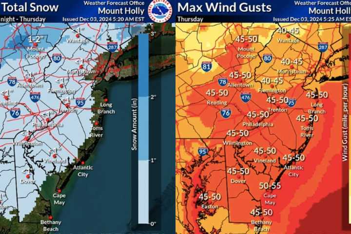 Sussex County Could See 2 Inches Of Snow This Week Amid Powerful Cold Front: NWS