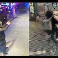 <p>After firing at least two shots (left), the suspect fled the scene in an electric bike.</p>