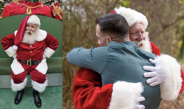 Ronald Fierro hugs his vascular surgeon, Nicholas Russo.