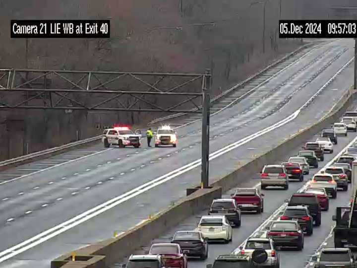 The scene of the crash on the Long Island Expressway in Jericho on Thursday morning, Dec. 5.&nbsp;