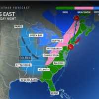 <p>The storm will move from the southeast to the east starting Tuesday night, Dec. 10.</p>