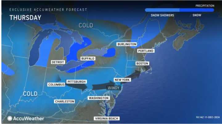 A blast of Arctic air will bring brisk conditions to the region after the passage of a cold front that accompanied a potent storm with heavy rainfall and gusty winds.