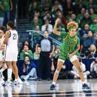 <p>Hannah Hidalgo led the Fighting Irish in bringing No. 2 UConn down on Thursday, Dec. 12.</p>