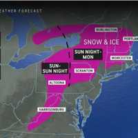 <p>Areas in the interior Northeast could see up to 3 inches of snowfall Sunday, Dec. 15 into Monday, Dec. 16.</p>