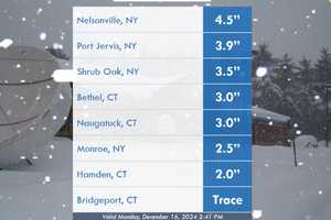 Naugatuck Tops New Haven County Snow Totals With 3.0 Inches