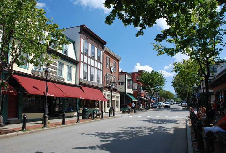 Main Street in Bar Harbor, Maine.