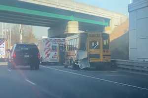 Students, School Bus Driver Hospitalized In Crash With Tractor-Trailer On Route 17 In Paramus