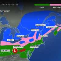 <p>A complex new storm is on track for Wednesday, Dec. 18, bringing rain, with rain and sleet in some inland areas, and snow farthest north.
  
</p>