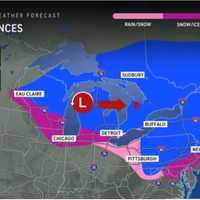 <p>Slippery travel is expected from early morning on Tuesday, Dec. 24, into early afternoon in the shaded locations where a mix of rain, snow, and sleet is expected.</p>