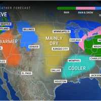 <p>Rain is expected to be widespread in the Northeast on New Year's Eve on Tuesday, Dec. 31.</p>