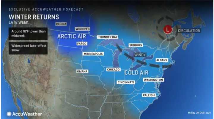 The start of the New Year will bring a significant change in the weather pattern with the return of wintry weather.
  
