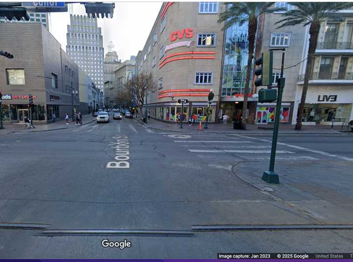 The terror attack occurred around 3:15 a.m. Wednesday, Jan. 1, at this area on Bourbon Street near Canal Street in New Orleans' French Quarter.