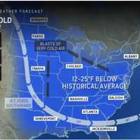 <p>Temps will be between 12 and 25 degrees below average, a seven-day stretch starting Monday, Jan. 6, and through Sunday, Jan. 12.</p>