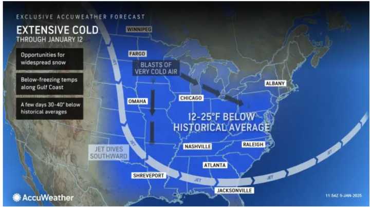 Temps will be between 12 and 25 degrees below average through Sunday, Jan. 12.