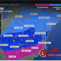 <p>The heaviest snow and ice are predicted for the south of Washington, DC, but accumulating snow and slippery travel will range from the Midwest to southern New England.
  
</p>