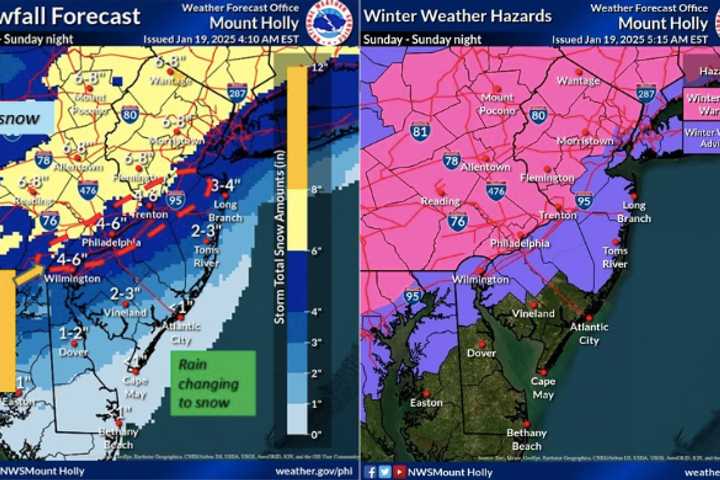 8 Inches Of Snow Could Slam Parts Of North Jersey, NWS Says In Latest Update