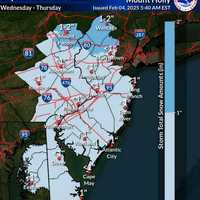 2 Inches Of Snow Possible In Parts Of NJ As Mid-Week Winter Storm Approaches