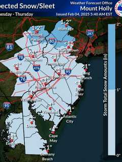 2 Inches Of Snow Possible In Parts Of NJ As Mid-Week Winter Storm Approaches