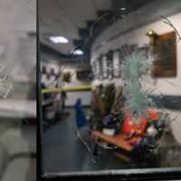 <p>Damage left during the shooting involving Laprise at Bristol PD.</p>