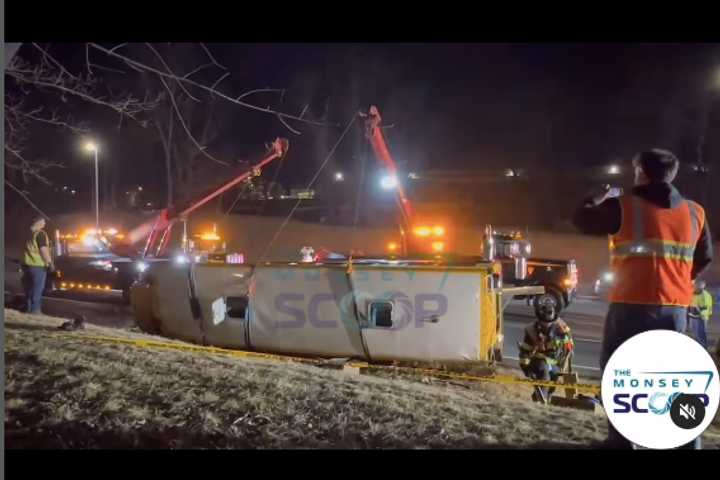 Bus From Lakewood Overturns On Parkway Leaving 15 People Including Children Injured