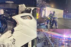 Trapped Box Truck Driver Freed In Wyckoff Rollover Crash: Fire Department