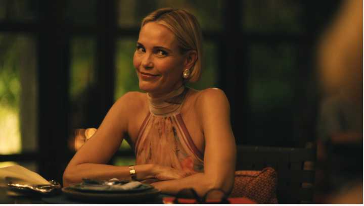 Actress Leslie Bibb played Kate White, one of three lifelong friends who reunited on Season 3 of White Lotus.    