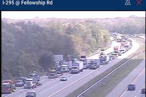 Tractor Trailer Fire Sparks Heavy Delays On Route 295 In Mount Laurel