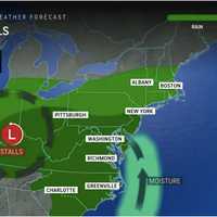 <p>Rainy conditions will continue on Sunday, May 4, as the system will stall over the Appalachians rather than moving offshore this weekend.</p>