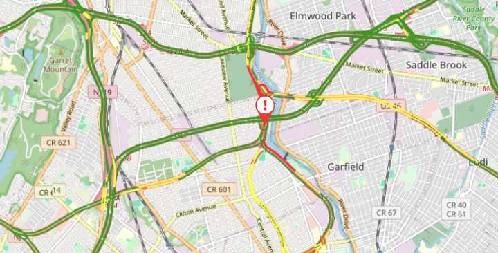 Route 46 backed up due to crash.