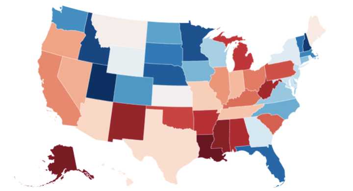 The Best States rankings, first introduced in 2017, evaluate states based on eight categories: health care, education, natural environment, opportunity, economy, crime and corrections, infrastructure, and fiscal stability.&nbsp;
  
