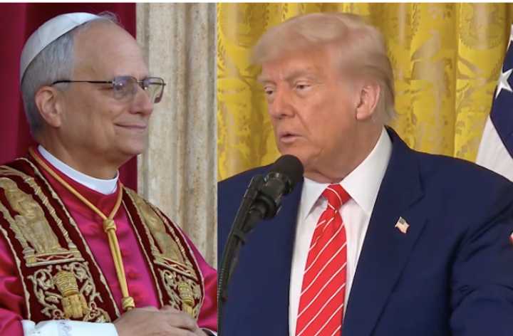 Pope Leo XIV and President Trump.