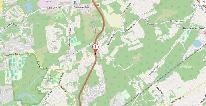 Route 206 was closed in Mount Olive Tuesday morning.