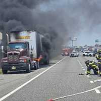 Truck Carrying Mayonnaise Catches Fire On Route 80
