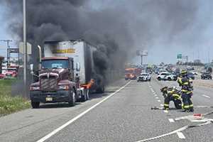 Truck Carrying Mayonnaise Catches Fire On Route 80