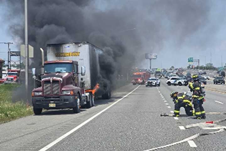 Truck Carrying Mayonnaise Catches Fire On Route 80