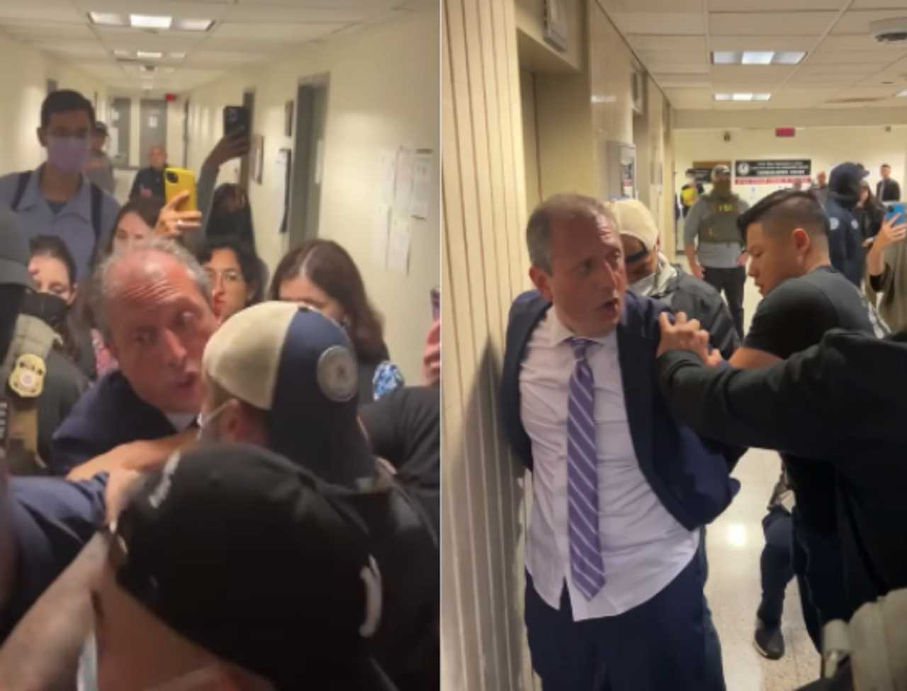 Video ice arrests nyc mayoral hopeful brad lander in clash at