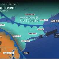 <p>The cooldown will be most pronounced in areas shown in turquoise and will start on Thursday, June 26.</p>