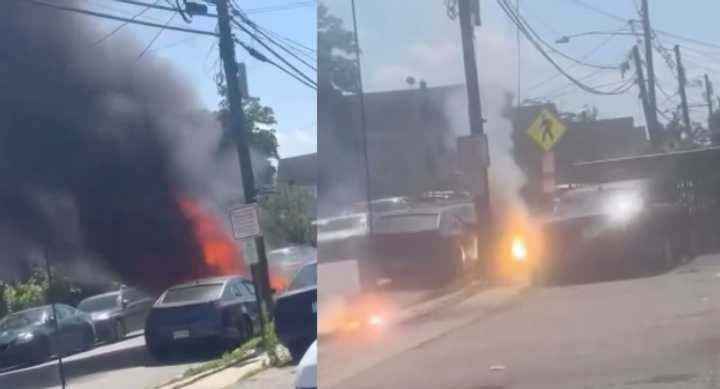 Car fires on Lanza Avenue in Garfield.