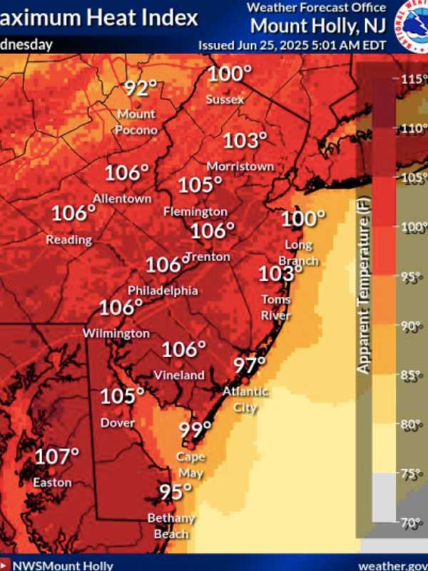 NJ Heat Wave Hits 106 Degrees, Thousands Without Power